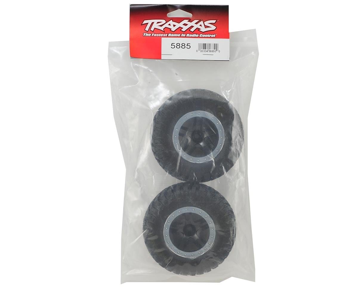 Traxxas 5885 BFGoodrich KM2 Front Tire (2) (Satin Chrome) (Standard) w/Split-Spoke Front Wheel Traxxas RC CARS - PARTS