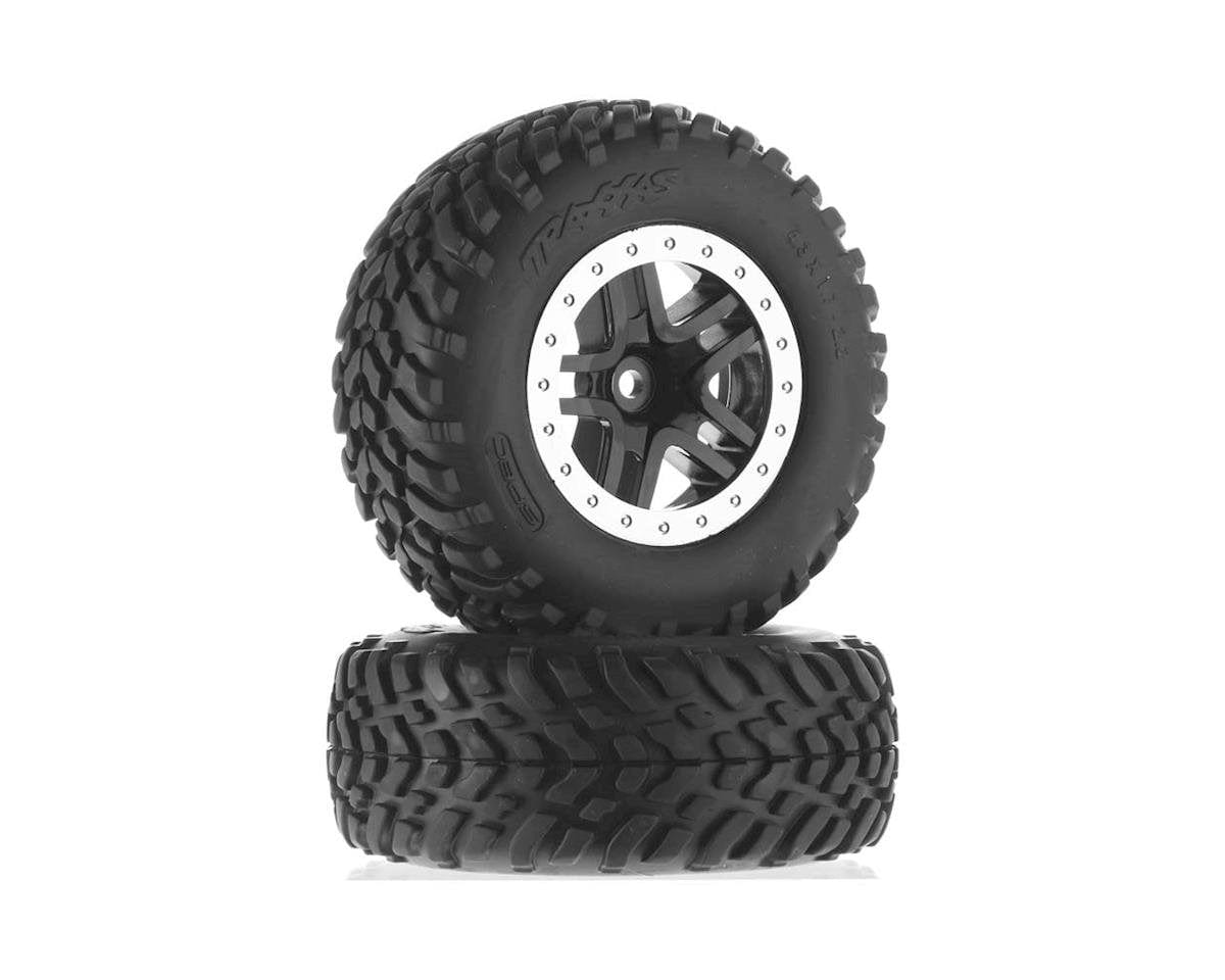 Traxxas 5889 Tire/Wheel Assembled Glue SCT Split-Spoke Black Traxxas RC CARS - PARTS