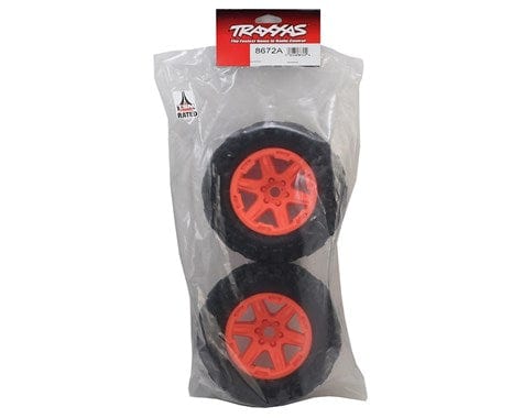 Traxxas 8672A Orange 3.8 Pre-Mounted Talon Truck Tires (2) Traxxas RC CARS - PARTS