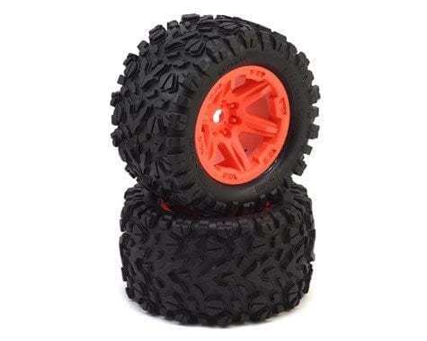 Traxxas 8672A Orange 3.8 Pre-Mounted Talon Truck Tires (2) Traxxas RC CARS - PARTS