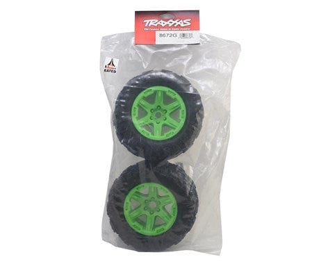 Traxxas 8672G Green 3.8 Pre-Mounted Talon Truck Tires (2) Traxxas RC CARS - PARTS