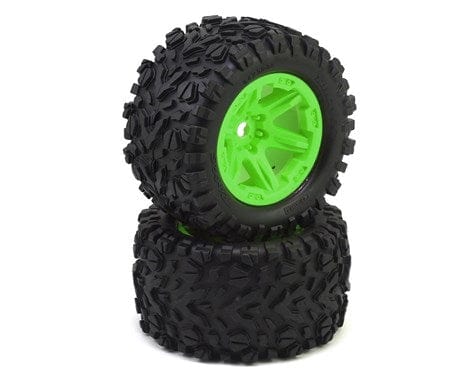 Traxxas 8672G Green 3.8 Pre-Mounted Talon Truck Tires (2) Traxxas RC CARS - PARTS