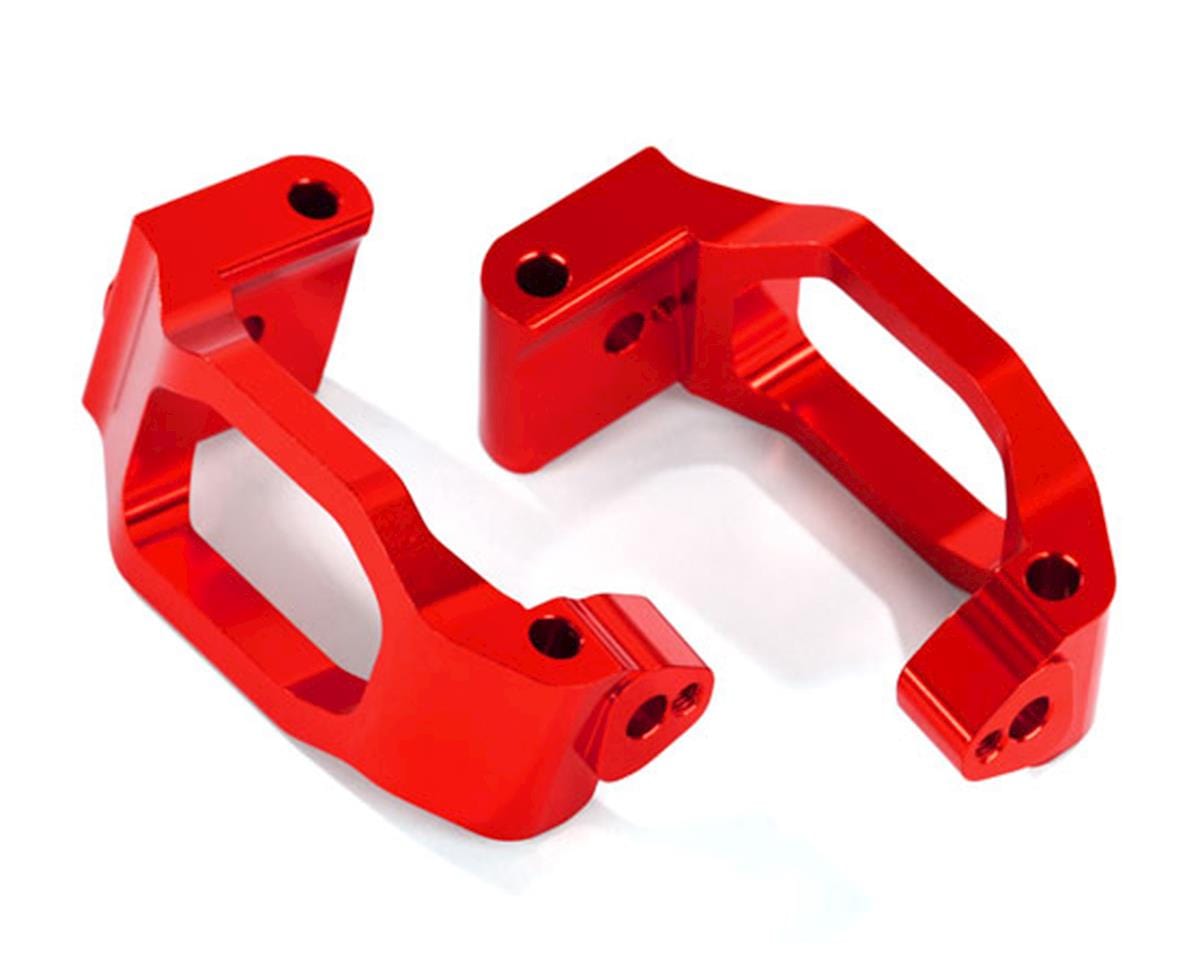 Traxxas 8932R Maxx Aluminum Caster Blocks (Red) - Hobbytech Toys