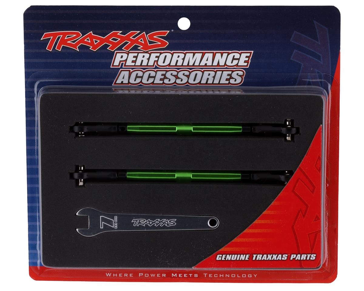 Traxxas 8997G WideMaxx Aluminum Toe Link Tubes (Green) (2) (Use with TRA8995 WideMaxx Suspension Kit) - Hobbytech Toys