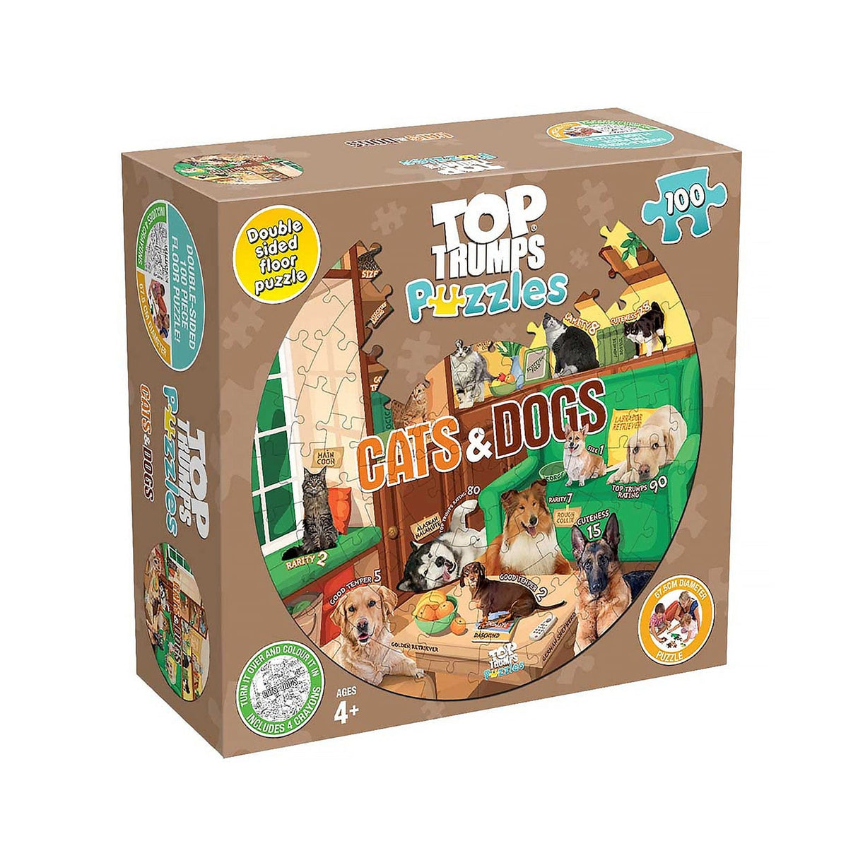 Trumps Puzzle Cats and Dogs 100pcs Top Trumps PUZZLES