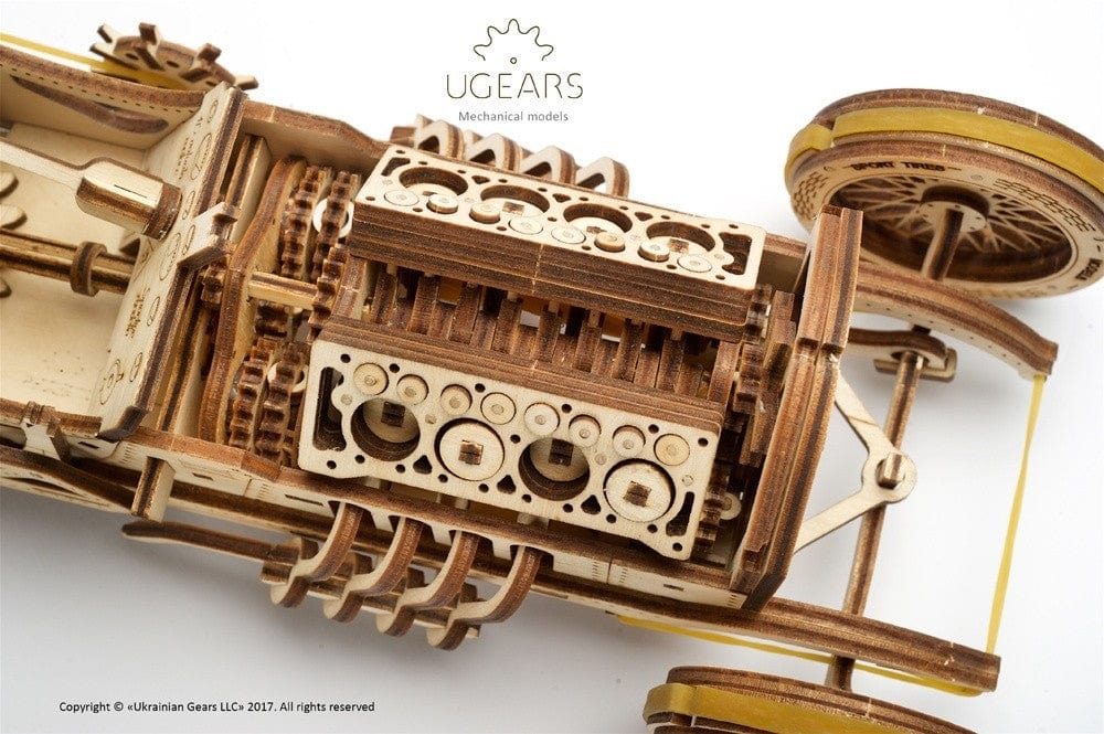 UGEARS 70044 U-9 Grand Prix Car Wooden Model Kit Ugears U Gears