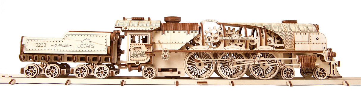 UGEARS 70058 V-Express Steam Train+Tender Wooden Model Kit Ugears U Gears