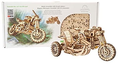 UGEARS 70137 Scrambler UGR-10 with Sidecar Wooden Model Kit Ugears U Gears