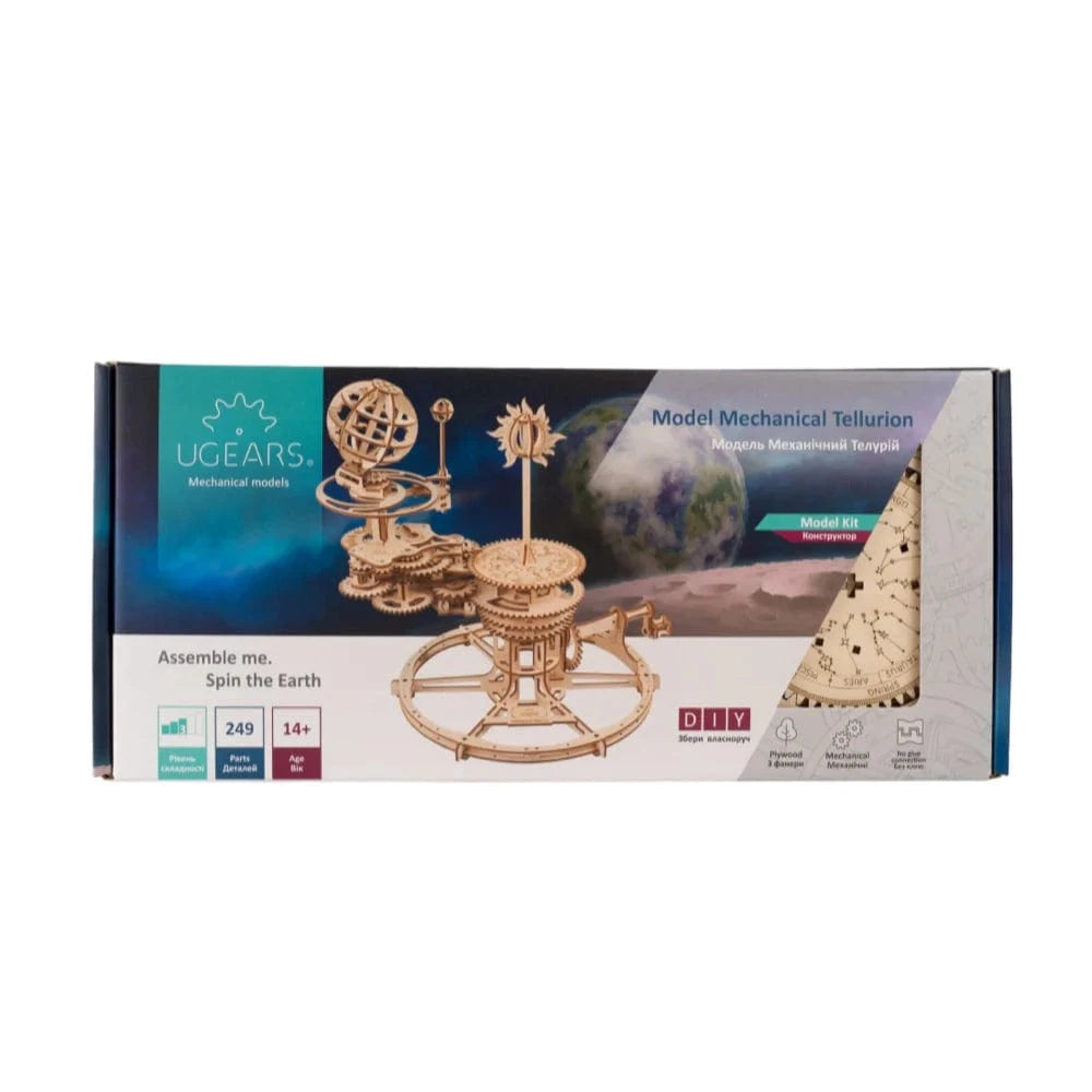 UGEARS 70167 Mechanical Tellurion Wooden Model Kit - Hobbytech Toys