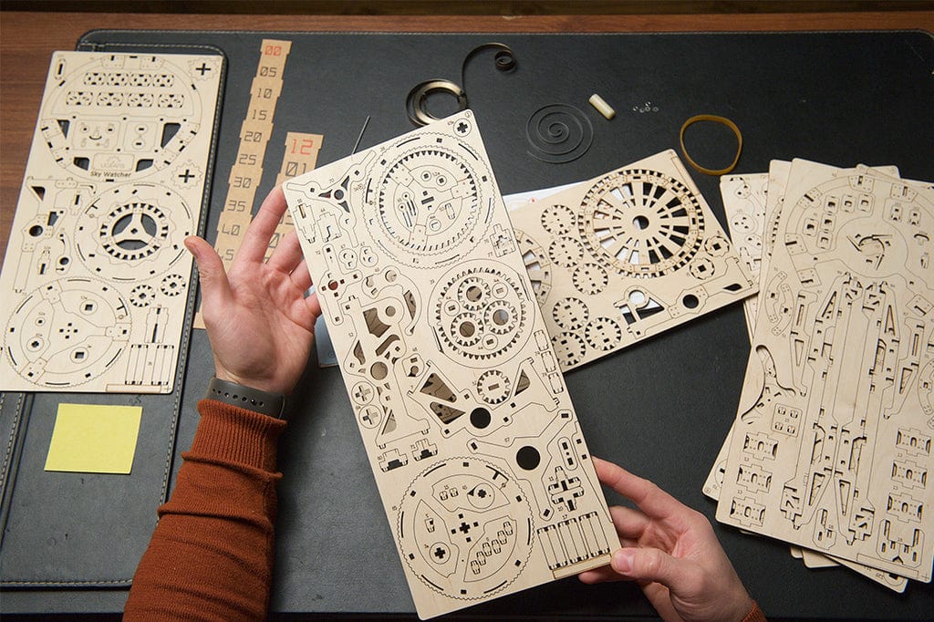 UGEARS 70162 Sky Watcher Tourbillion Table Clock Wooden Model Kit - Hobbytech Toys