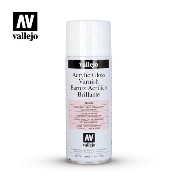 Vallejo Aerosol Gloss Varnish 400ml Vallejo PAINT, BRUSHES & SUPPLIES