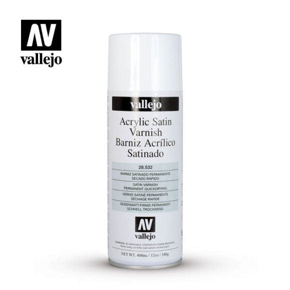 Vallejo Aerosol Satin Varnish 400ml Vallejo PAINT, BRUSHES & SUPPLIES