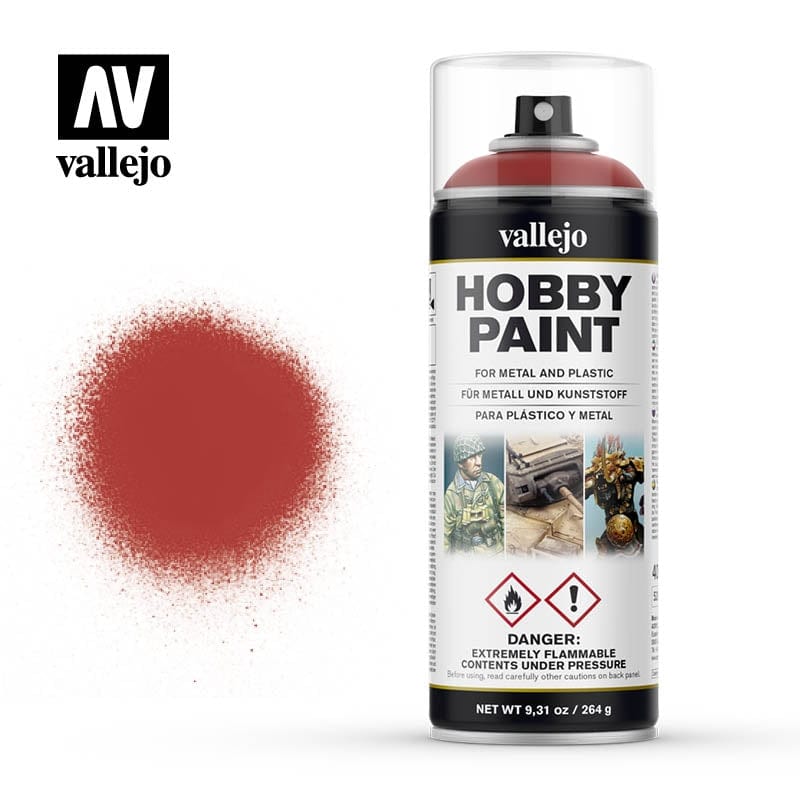 Vallejo Aerosol Scarlet Red 400ml Vallejo PAINT, BRUSHES & SUPPLIES