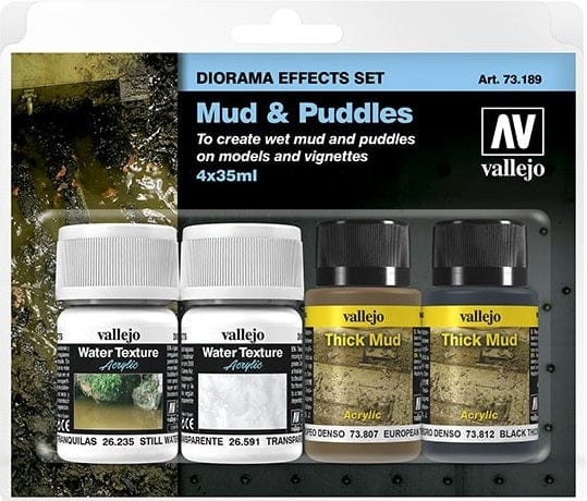 Vallejo Diorama EffecTS Set Mud & Puddles 4 X 35ml Vallejo PAINT, BRUSHES & SUPPLIES