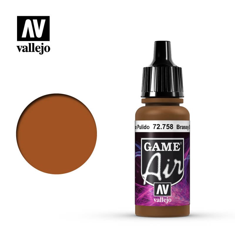Vallejo Game Air Brassy Brass 17ml Vallejo PAINT, BRUSHES & SUPPLIES