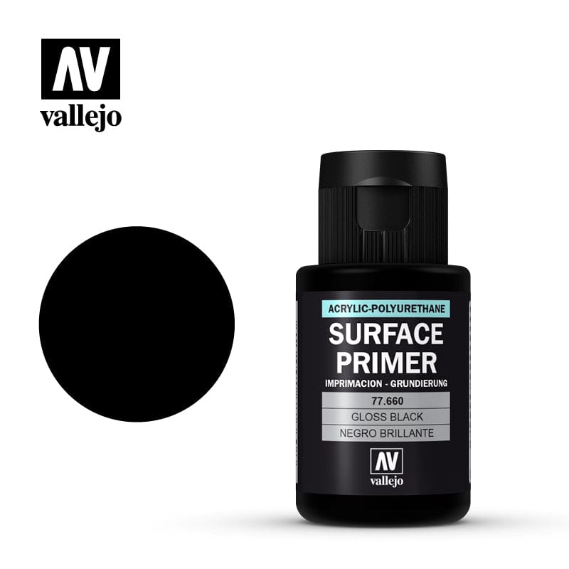 Vallejo Gloss Black Primer 32ml Vallejo PAINT, BRUSHES & SUPPLIES