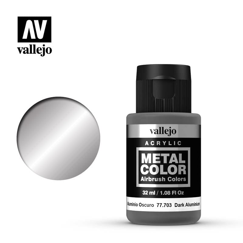 Vallejo Metal Colour Dark Aluminium 32ml Vallejo PAINT, BRUSHES & SUPPLIES