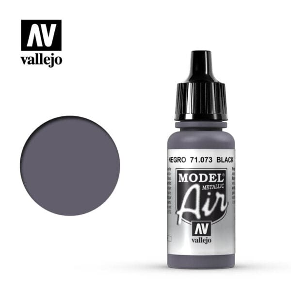 Vallejo Model Air 73 17ml Black Metallic Vallejo PAINT, BRUSHES & SUPPLIES