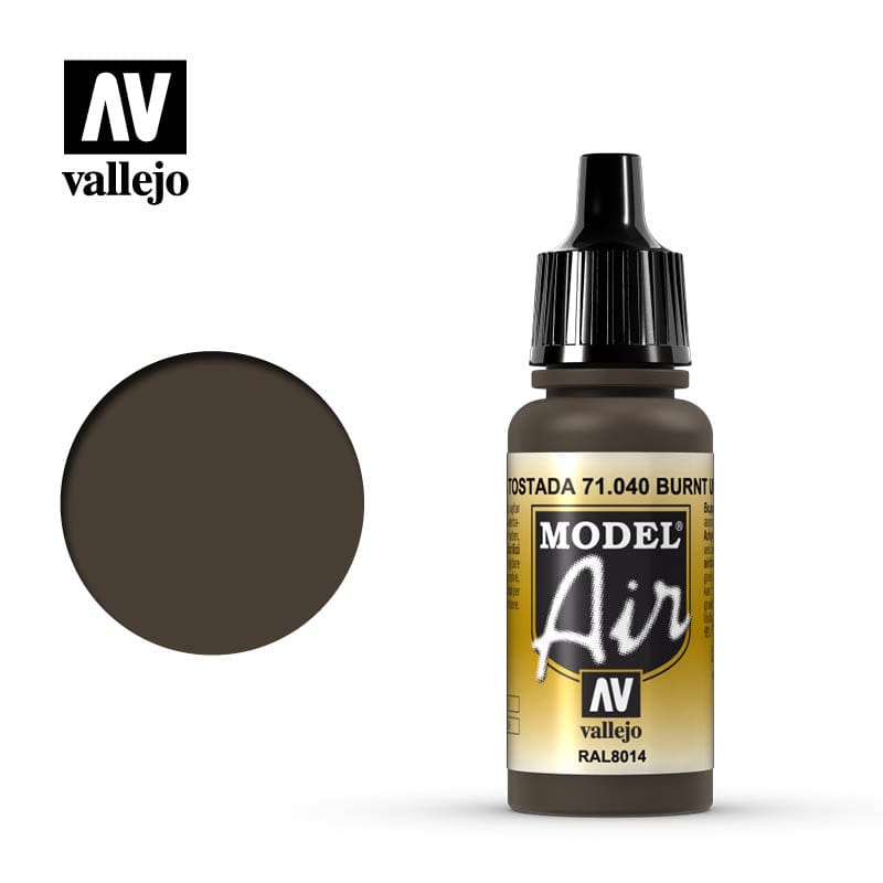 Vallejo Model Air 40 17ml Burnt Umber Vallejo PAINT, BRUSHES & SUPPLIES