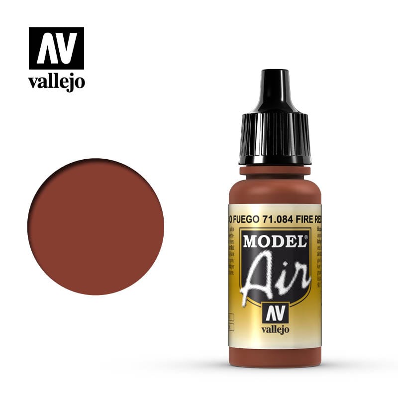 Vallejo Model Air 84 17ml Fire Red Vallejo PAINT, BRUSHES & SUPPLIES