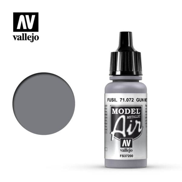 Vallejo Model Air 72 17ml Gun Metal Vallejo PAINT, BRUSHES & SUPPLIES