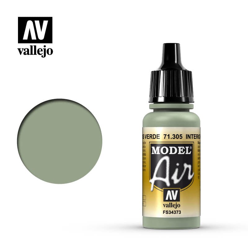 Vallejo Model Air Interior Grey Green 17 ml Vallejo PAINT, BRUSHES & SUPPLIES