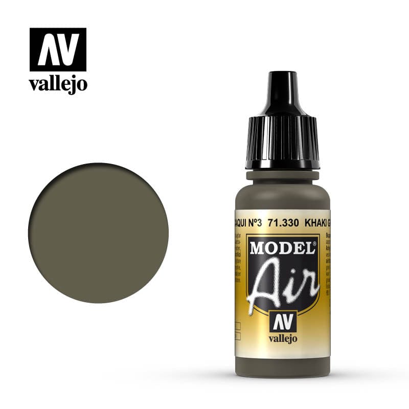 Vallejo Model Air Khaki Green No. 3 17 ml Vallejo PAINT, BRUSHES & SUPPLIES