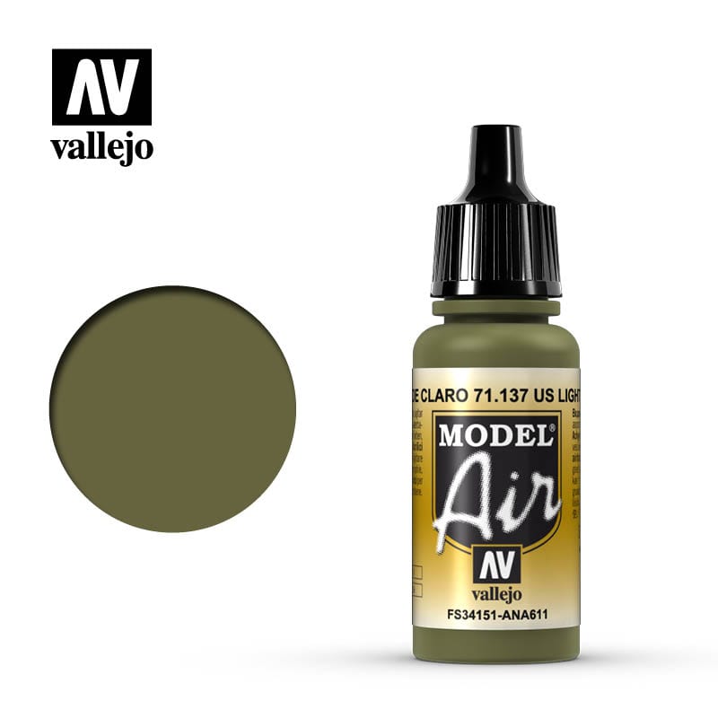 Vallejo Model Air Us Light Green 17ml Vallejo PAINT, BRUSHES & SUPPLIES