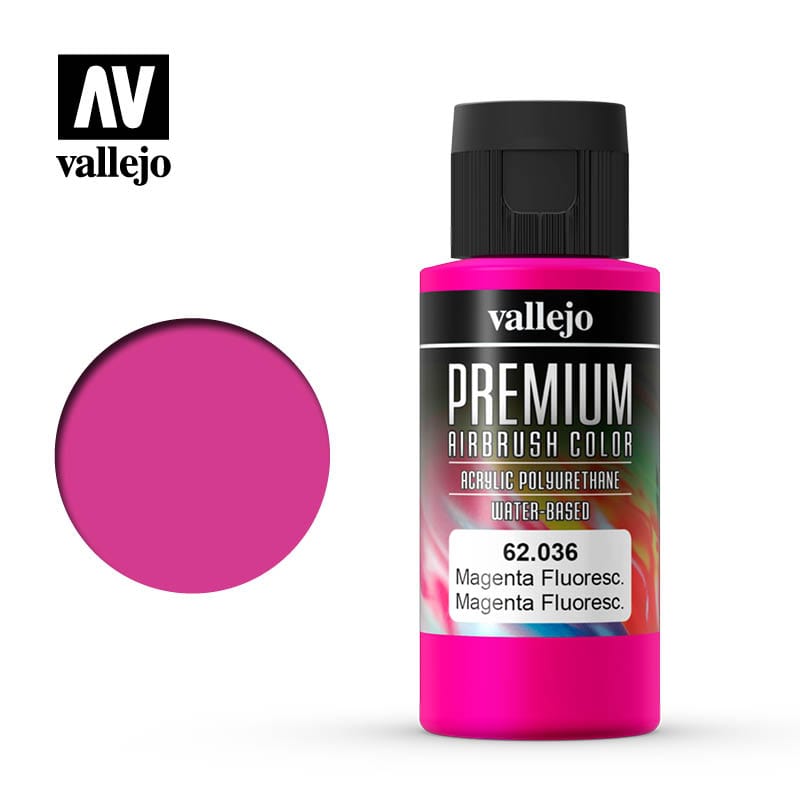 Vallejo Premium Colour Fluorescent Magenta 60 ml Vallejo PAINT, BRUSHES & SUPPLIES