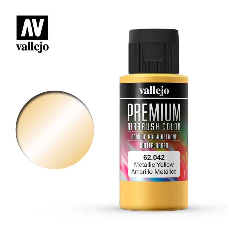 Vallejo Premium Colour Metallic Yellow 60 ml Vallejo PAINT, BRUSHES & SUPPLIES