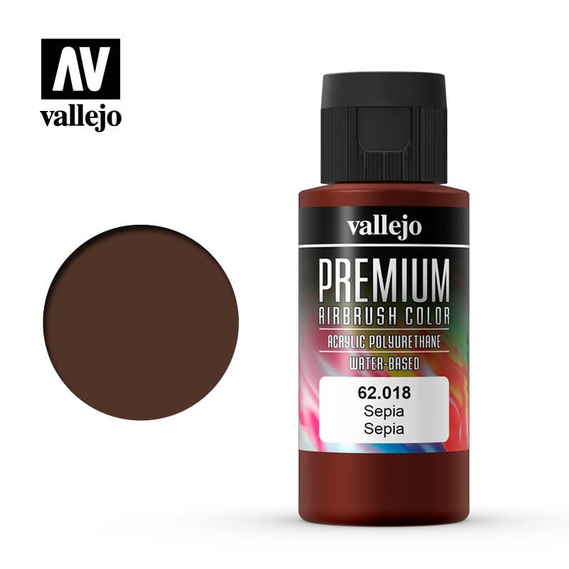 Vallejo Premium Colour Sepia 60 ml Vallejo PAINT, BRUSHES & SUPPLIES