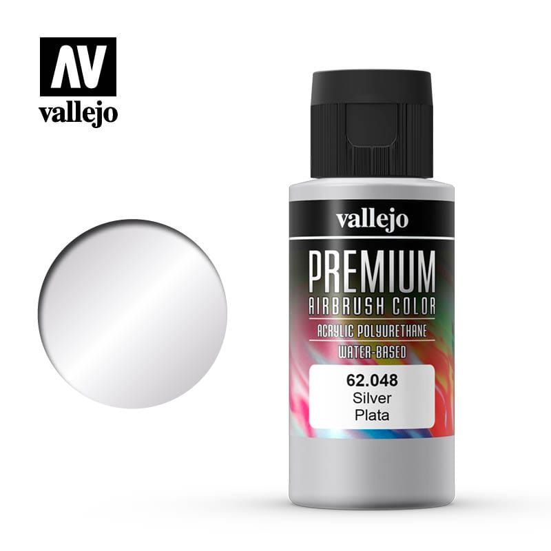 Vallejo Premium Colour Silver 60 ml Vallejo PAINT, BRUSHES & SUPPLIES