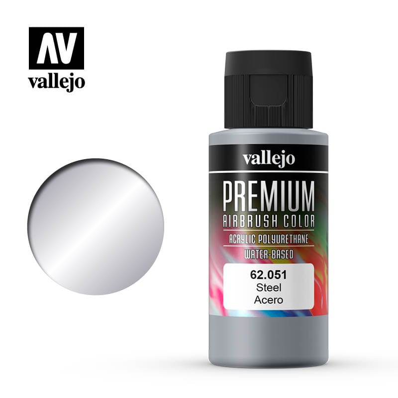 Vallejo Premium Colour Steel 60 ml Vallejo PAINT, BRUSHES & SUPPLIES