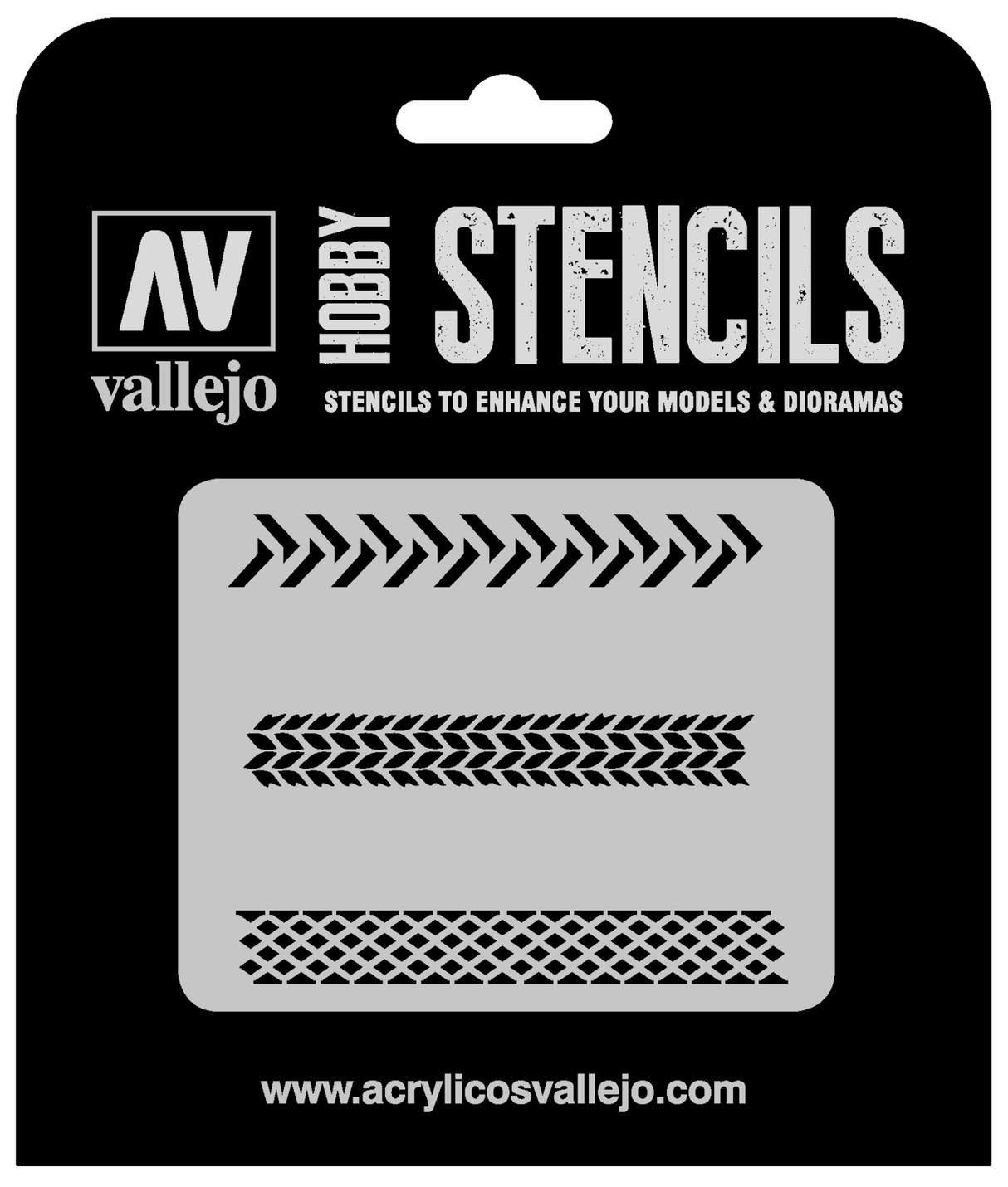 Vallejo ST-TX002 1/35 Tyre Markings Stencil Vallejo PAINT, BRUSHES & SUPPLIES