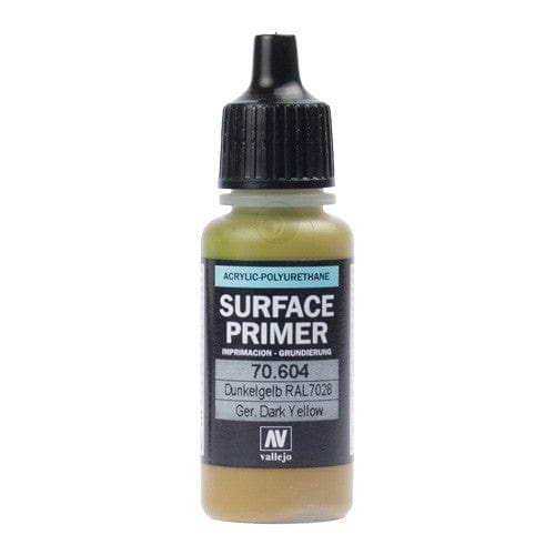 Vallejo Surface Primer Acrylic Polyurethane 17ml Dunkelgelb Vallejo PAINT, BRUSHES & SUPPLIES