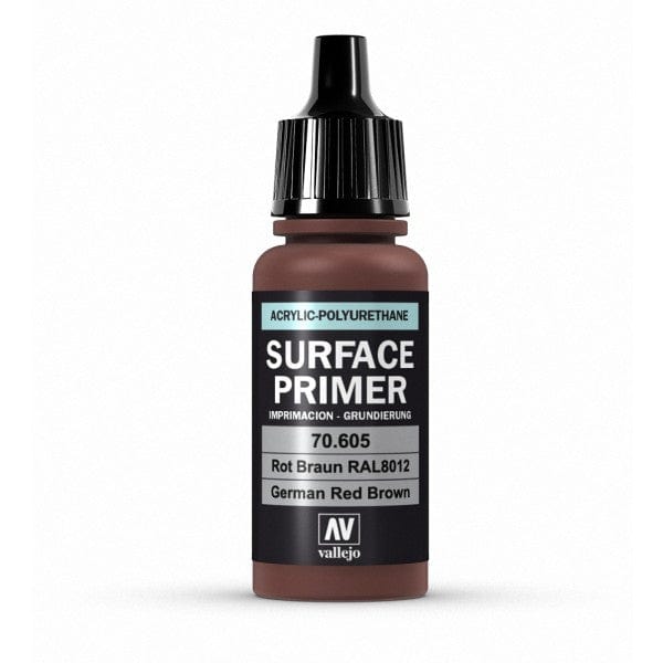 Vallejo Surface Primer Acrlylic Polyurethane 17ml German Red Brown Vallejo PAINT, BRUSHES & SUPPLIES
