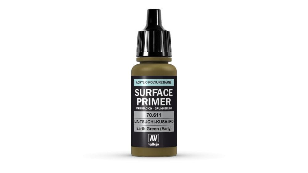 Vallejo Surface Primer Acrylic Polyurethane 17ml Earth Green (Early) Vallejo PAINT, BRUSHES & SUPPLIES