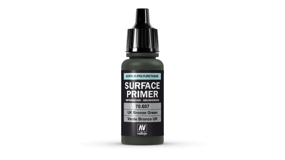 Vallejo Surface Primer Acrylic Polyurethane 17ml Uk Bronze Green Vallejo PAINT, BRUSHES & SUPPLIES