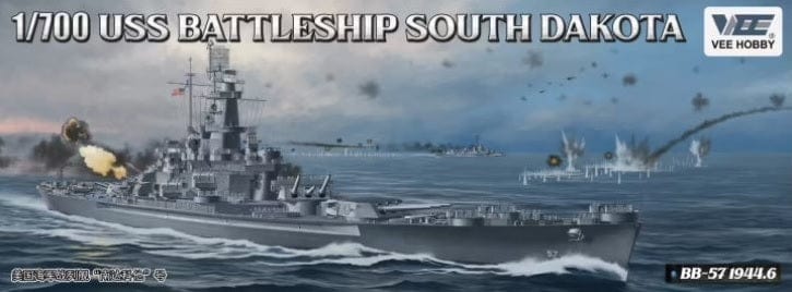 Vee Hobby 1/700 South Dakota Battleship BB-57 1944 Deluxe Edition Plastic Model Kit - Hobbytech Toys