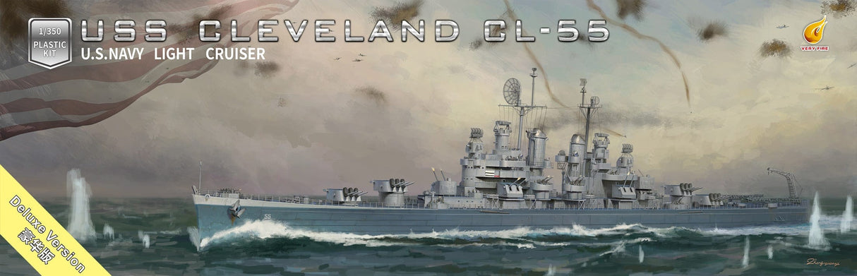 Very Fire 350920DX 1/350 USS Cleveland Light Cruiser (Deluxe Edition) Plastic Model Kit - Hobbytech Toys