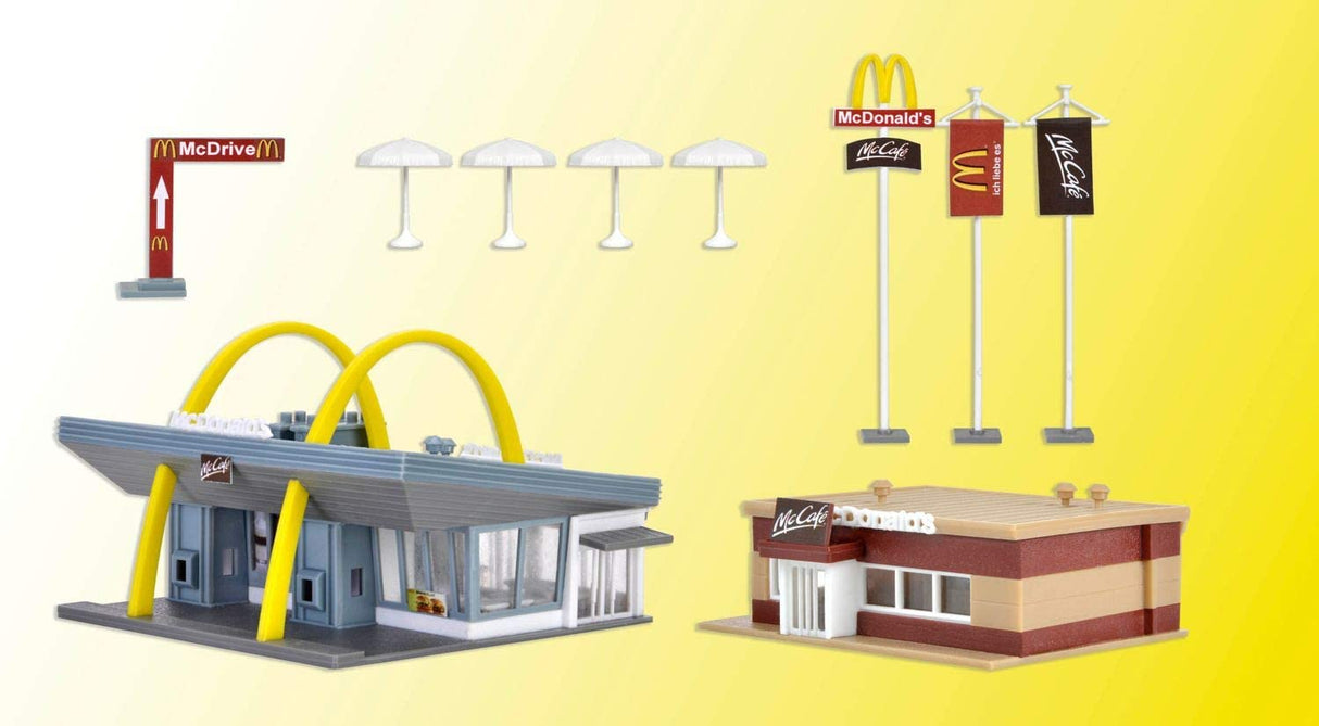 Vollmer N McDonalds Restaurant w/McCafe - Kit - 5-7/8 x 3-3/8 x 2-3/16in 14.9 x 8.6 x 5.6cm Vollmer TRAINS - N SCALE