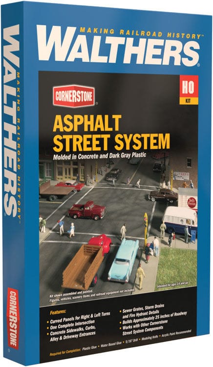 Walthers Cornerstone 933-3194 HO Asphalt Street System - Kit Walthers Cornerstone TRAINS - HO/OO SCALE
