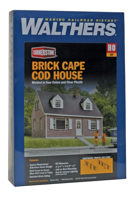 Walthers Cornerstone 933-3774 HO Cape Cod Brick House - Kit Walthers Cornerstone TRAINS - HO/OO SCALE