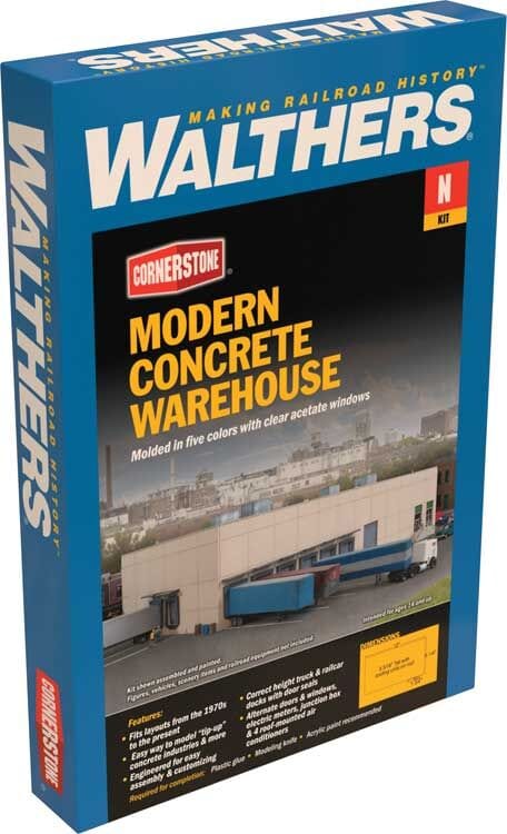 Walthers Cornerstone 933-3862 N Modern Concrete Warehouse - Kit Walthers Cornerstone TRAINS - N SCALE