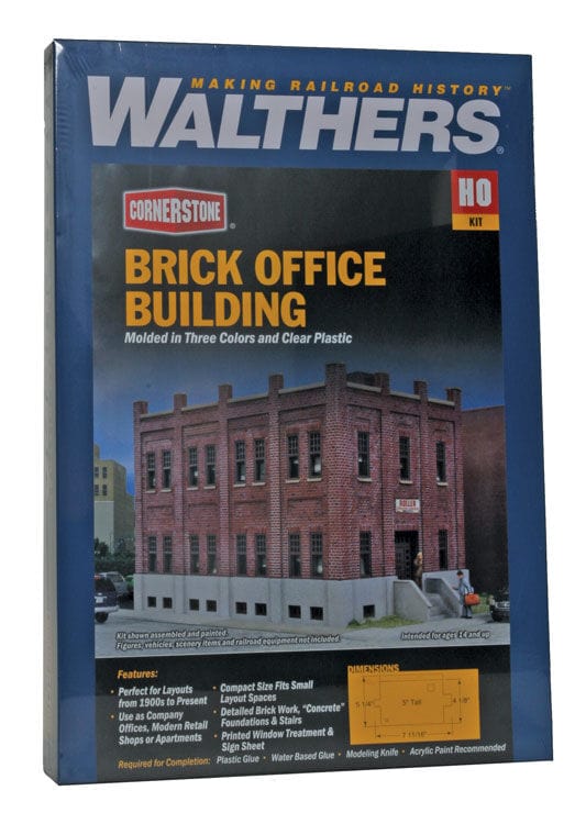 Walthers Cornerstone 933-4050 HO Small Brick Office Building - Kit Walthers Cornerstone TRAINS - HO/OO SCALE