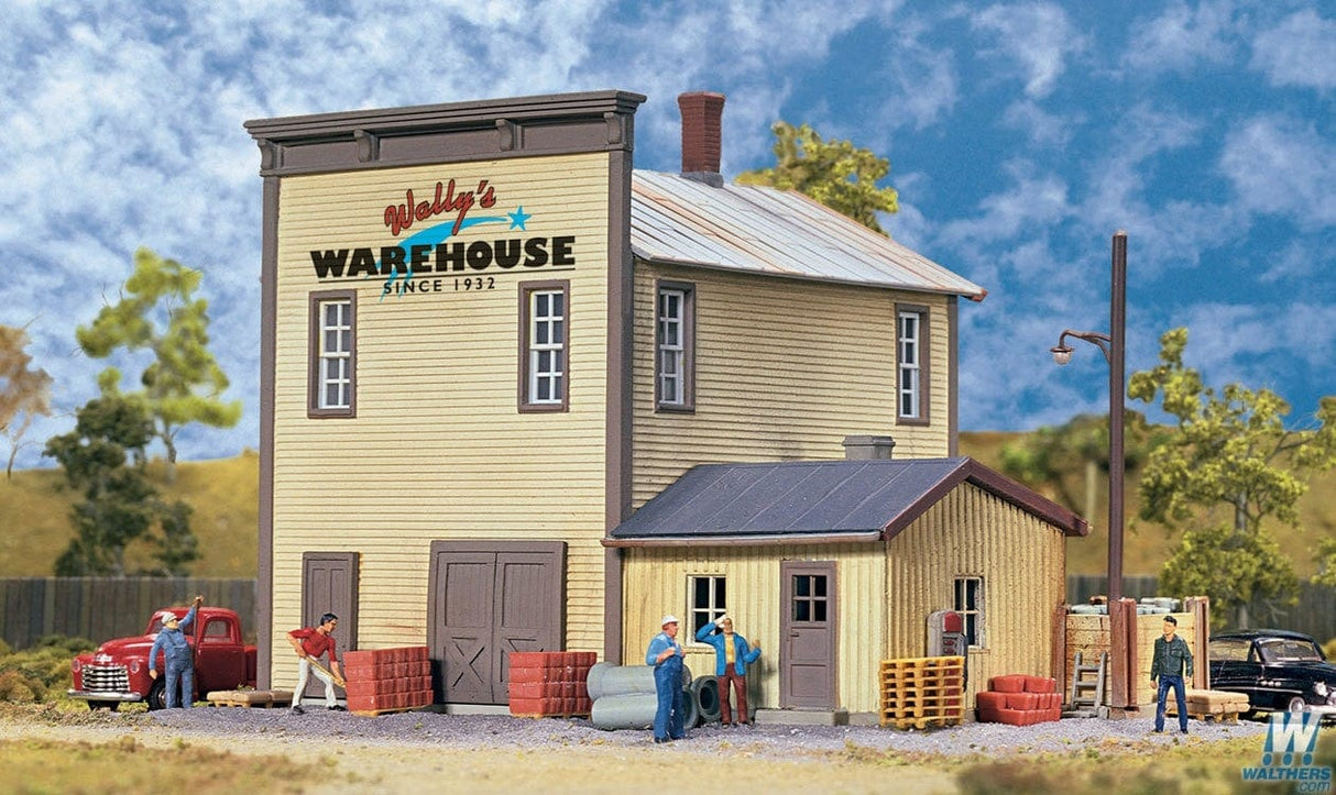 Walthers Cornerstone HO Wallys WareHouse W/Led Walthers TRAINS - HO/OO SCALE