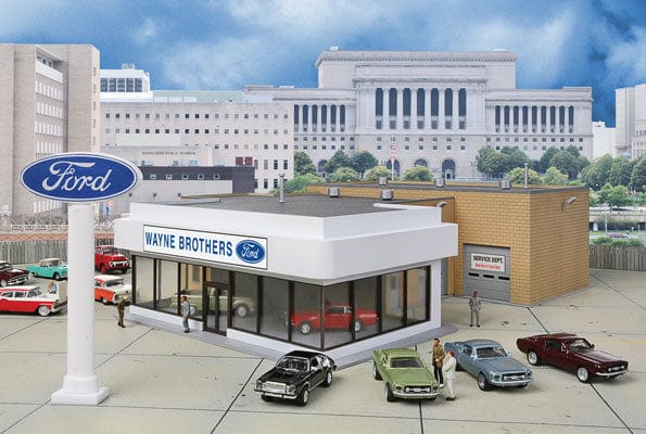 Walthers Cornerstone HO Wayne Bros Ford Dealership Walthers TRAINS - HO/OO SCALE