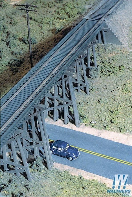 Walthers Cornerstone HO Wood Trestle Deck Girder Bridge Walthers TRAINS - HO/OO SCALE
