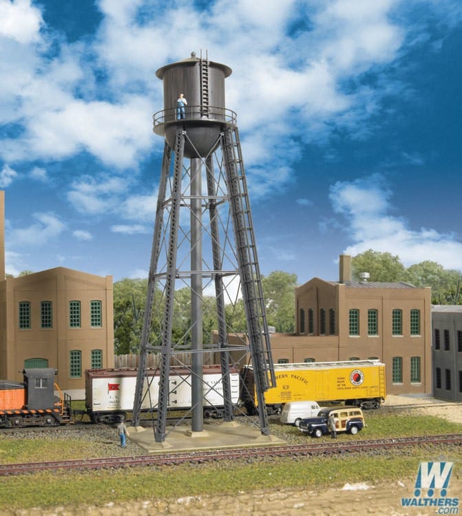 Walthers Cornerstone N City Water Tower - Kit - 2-3/8 x 2-3/8 x 7in 6 x 6 x 17.7cm Walthers Cornerstone TRAINS - N SCALE