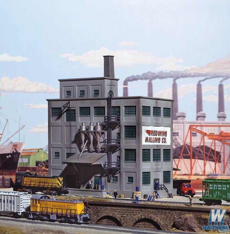 Walthers Cornerstone N Red Wing Milling Co. - Kit - 6-5/8 x 4-7/8in 16.5 x 12cm Walthers Cornerstone TRAINS - N SCALE